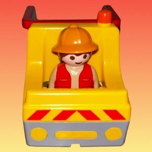 Retired 1990 Playmobil Construction Truck & Construction Worker